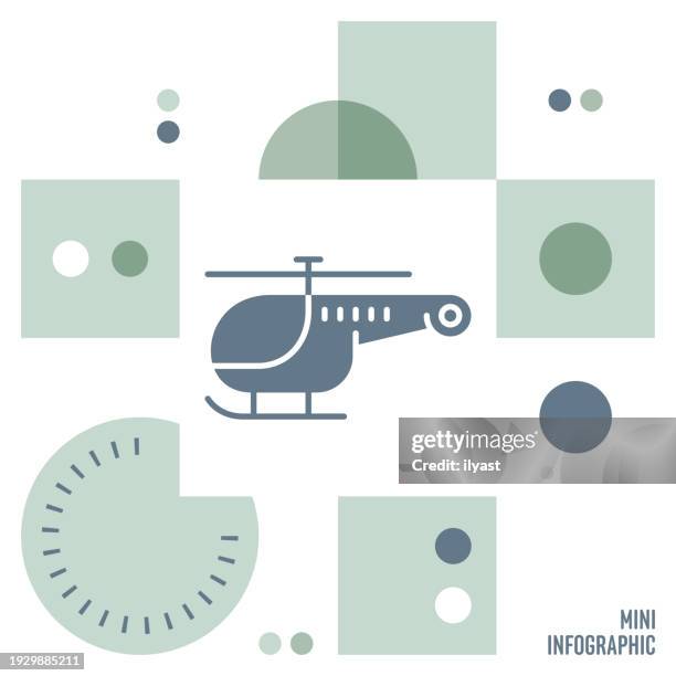 helicopter mini infographic design - small airplane stock illustrations