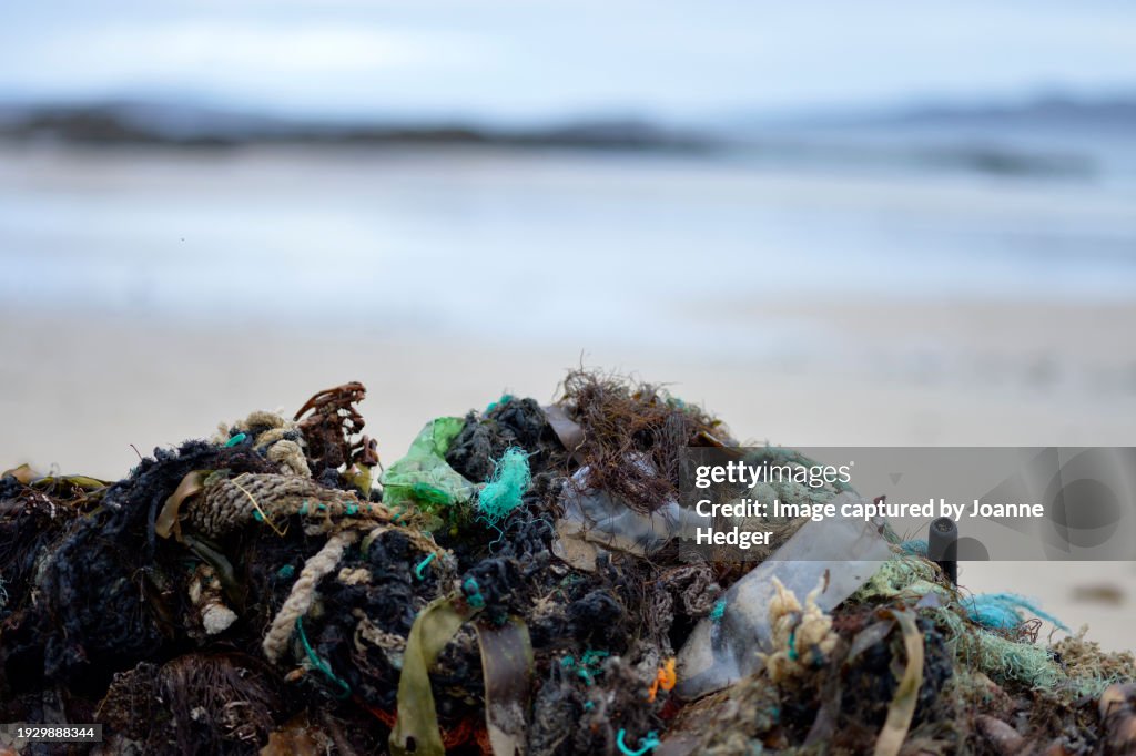 Polltion Partrollers Ocean Plastic Pollution Beach Patrol Mid Winter In Ireland High-Res ...