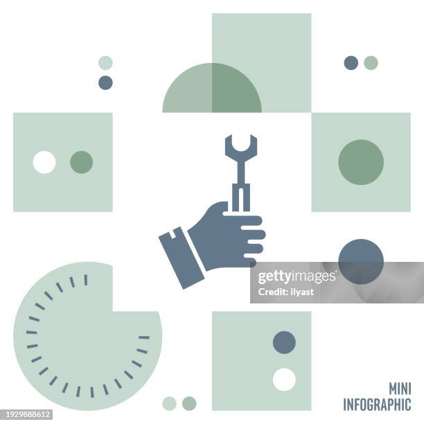 repairing mini infographic design - plumber tools background stock illustrations