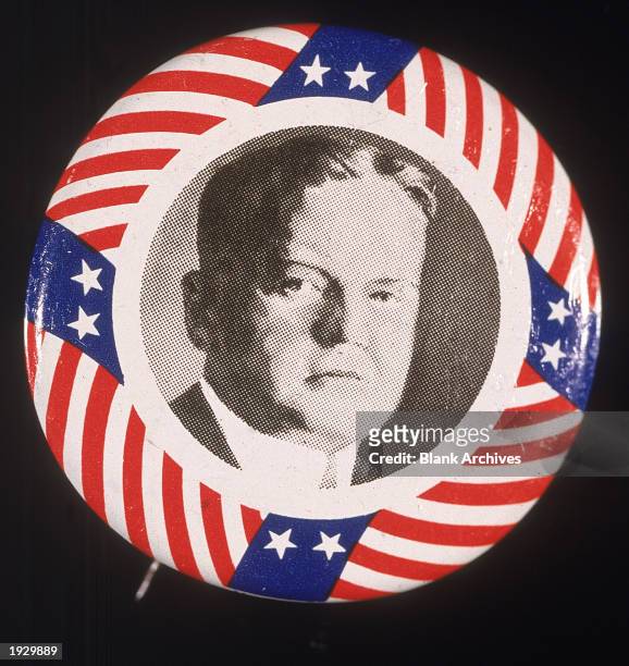 United States presidential campaign button for Republican candidate Herbert C. Hoover, 1928.