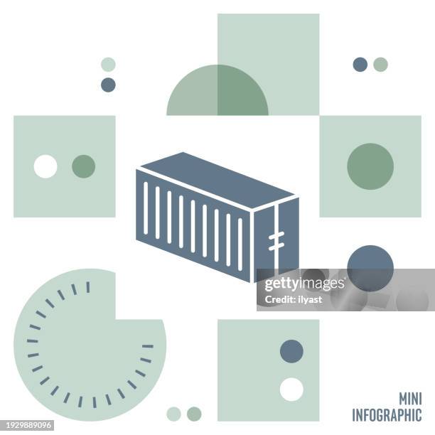 cargo container mini infographic design - dock background stock illustrations