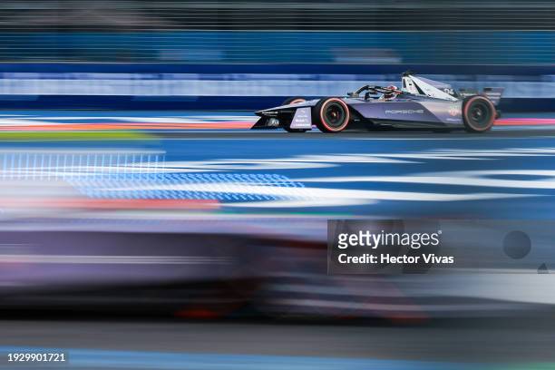 Pascal Wehrlein of Germany and Tag Heuer Porsche drives during the 2024 Hankook Mexico City E-Prix Practice 2 Round 1 at Autodromo Hermanos Rodriguez...
