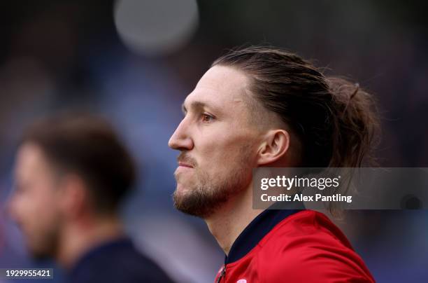 Luke Ayling of Middelsborough during the Sky Bet Championship match between Millwall and Middlesbrough at The Den on January 13, 2024 in London,...