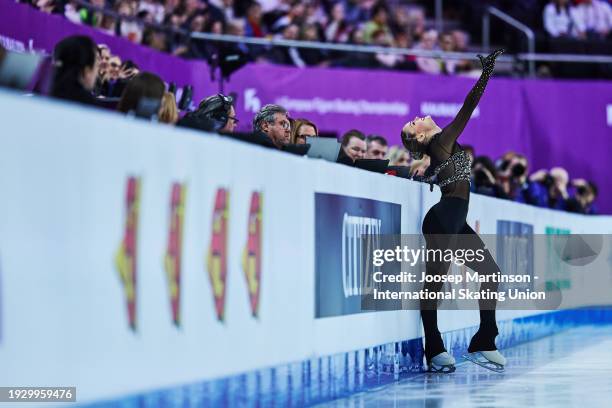 Loena Hendrickx of Belgium competes in the Women's Free Skating during the ISU European Figure Skating Championships at Zalgirio Arena on January 13,...