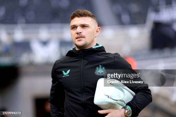 Kieran Trippier of Newcastle United arrives at the stadium prior to the Premier League match between Newcastle United and Manchester City at St....