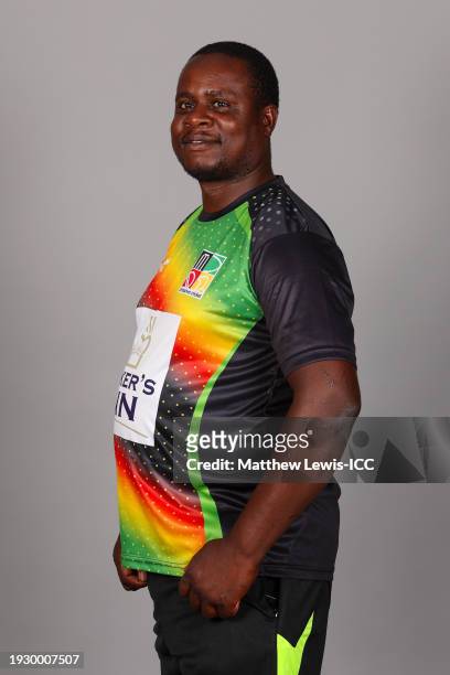 Media Manager of Zimbabwe, Frank Mawoza poses for a portrait ahead of the ICC U19 Men's Cricket World Cup South Africa 2024 on January 12, 2024 in...
