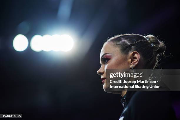 Loena Hendrickx of Belgium prepares in the Women's Free Skating during the ISU European Figure Skating Championships at Zalgirio Arena on January 13,...