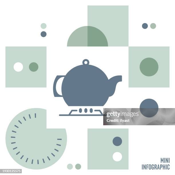 tea mini infographic design - tea time stock illustrations