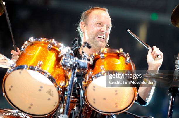 Lars Ulrich of Metallica performs at Arco Arena on December 8, 2009 in Sacramento, California.