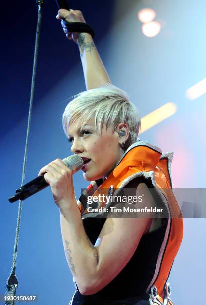 Pink performs at HP Pavilion on September 17, 2009 in San Jose, California.