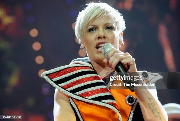 Pink performs at HP Pavilion on September 17, 2009 in San Jose, California.