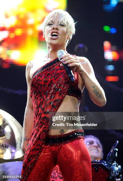 Pink performs at HP Pavilion on September 17, 2009 in San Jose, California.