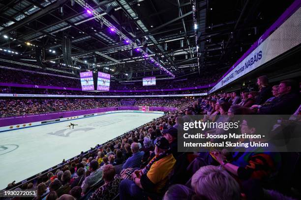 General view inside the venue as Marie Dupayage and Thomas Nabais of France compete in the Ice Dance Free Dance during the ISU European Figure...