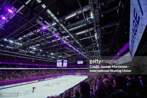 General view inside the venue as Marie Dupayage and Thomas Nabais of France compete in the Ice Dance Free Dance during the ISU European Figure...