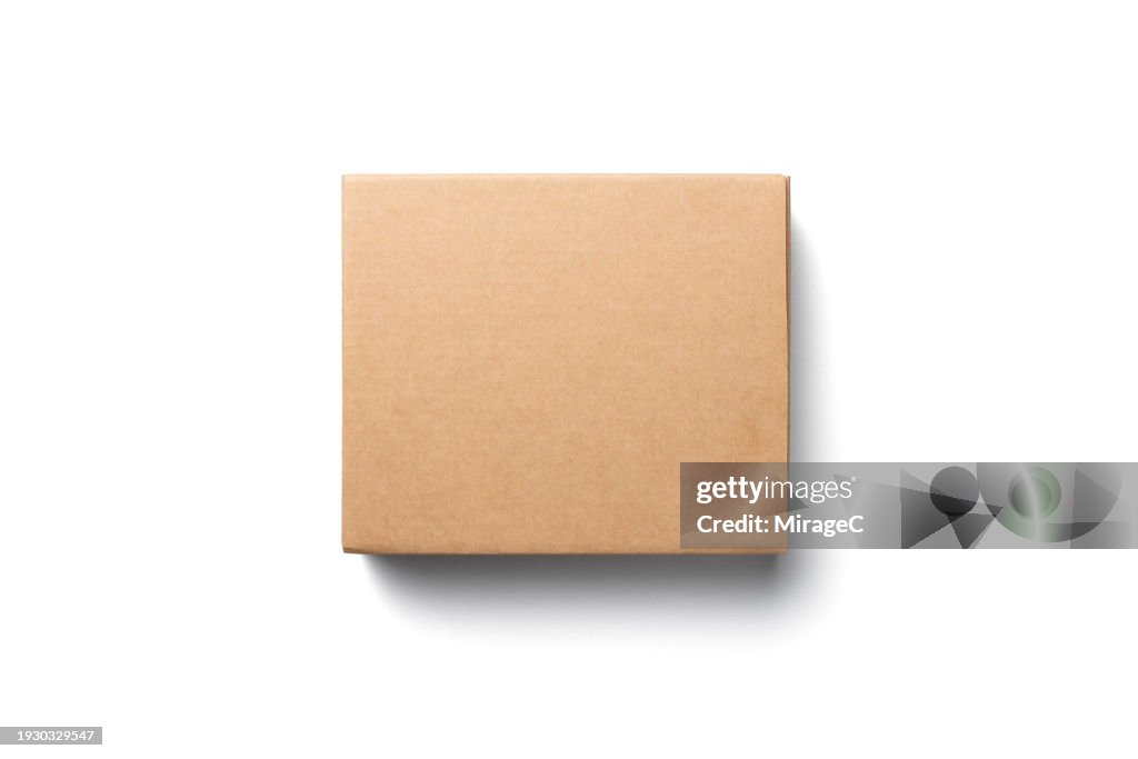 Brown Cardboard Box Isolated on White