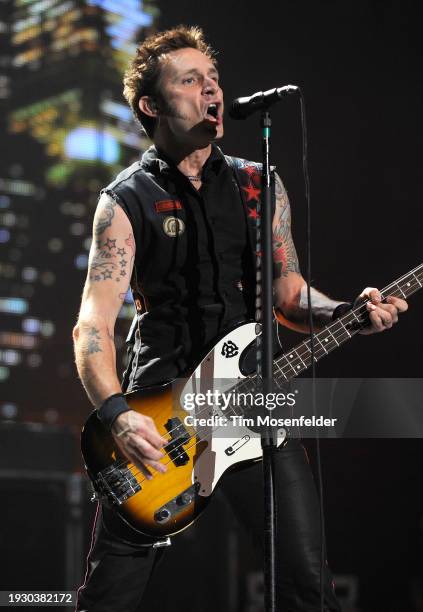 Mike Dirnt of Green Day performs at Arco Arena on August 24, 2009 in Sacramento, California.