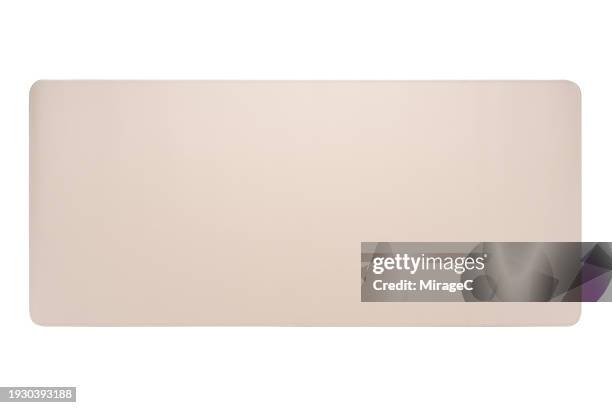 beige leather desk pad isolated on white - one empty desk stock pictures, royalty-free photos & images