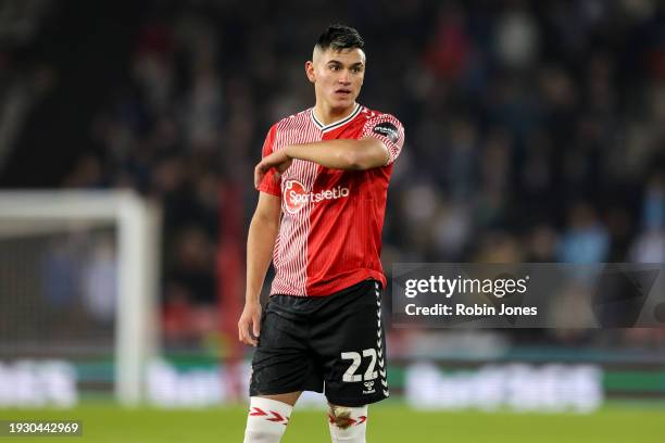 Carlos Alcaraz of Southampton during the Sky Bet Championship match between Southampton FC and Sheffield Wednesday at Friends Provident St. Mary's...