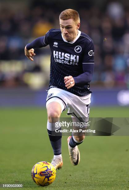 Duncan Watmore of Millwall during the Sky Bet Championship match between Millwall and Middlesbrough at The Den on January 13, 2024 in London, England.