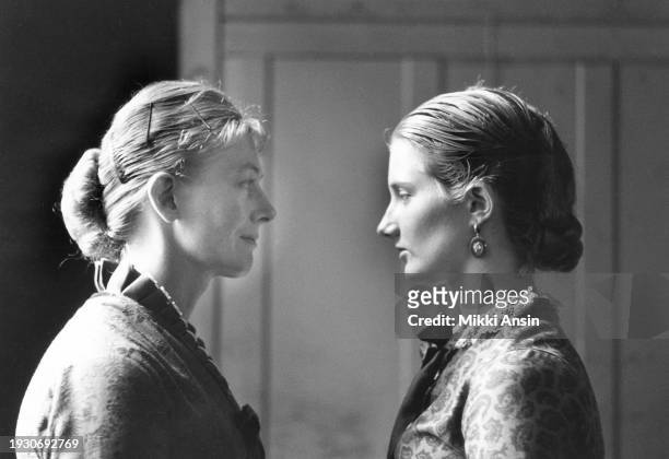 Profiles of English actress Vanessa Redgrave and her daughter, actress Joely Richardson , as they face on another during the filming of 'The...