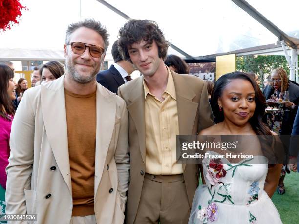 Seth Rogen, Dominic Sessa and Quinta Brunson attend The BAFTA Tea Party presented by Delta Air Lines, Virgin Atlantic and BBC Studios Los Angeles...