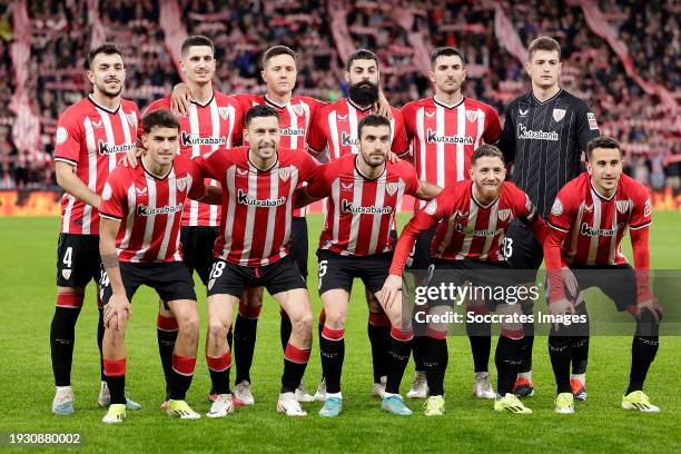 Back: Aitor Paredes of Athletic Bilbao, Oihan Sancet of Athletic Bilbao, b21, Asier Villalibre of Athletic Bilbao, Daniel Vivian of Athletic Bilbao,...