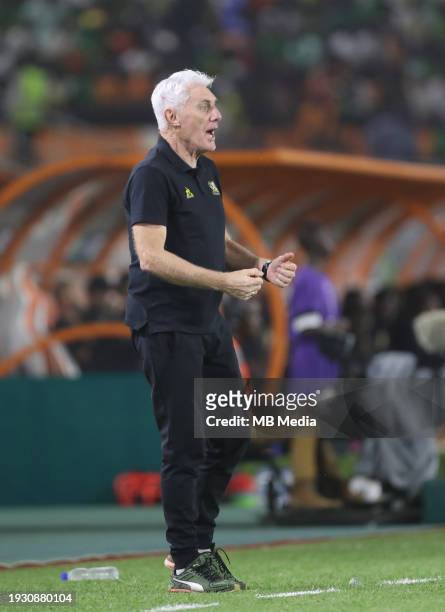 South Africa Manager Hugo Broos directs his team during the TotalEnergies CAF Africa Cup of Nations group stage match between Mali and South Africa...