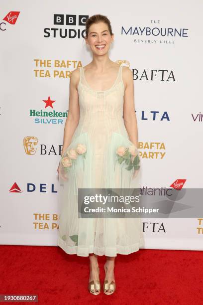 Rosamund Pike attends The BAFTA Tea Party presented by Delta Air Lines, Virgin Atlantic and BBC Studios Los Angeles Productions at The Maybourne...