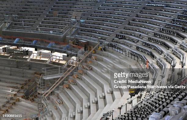 Inglewood, CA Construction continues in preparation for the opening of the Intuit Dome in August of 2024 as the 2026 NBA All-Star Game was announced...