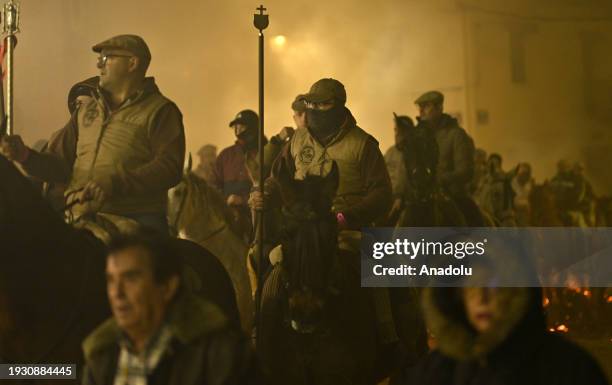 General view of the annual Las Luminarias festival in the town of San Bartolome de Pinares in Avila, Spain on January 16, 2024. This tradition...