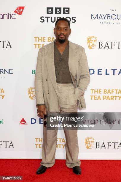 Aml Ameen attends The BAFTA Tea Party presented by Delta Air Lines, Virgin Atlantic and BBC Studios Los Angeles Productions at The Maybourne Beverly...