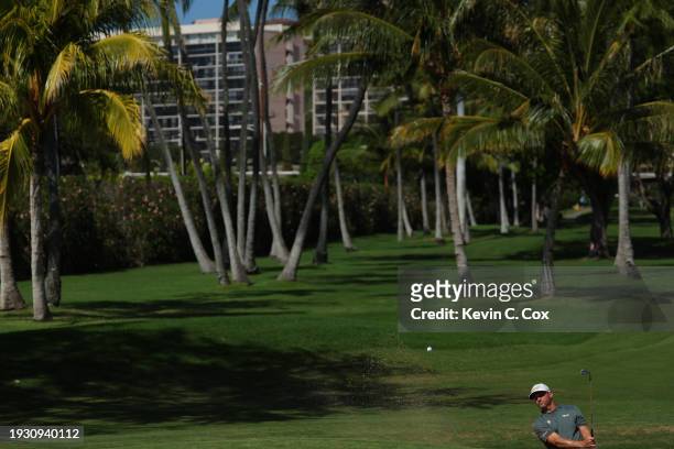 Alex Noren of Sweden plays a shot on the sixth hole during the third round of the Sony Open in Hawaii at Waialae Country Club on January 13, 2024 in...