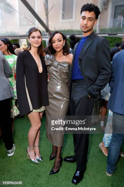 Alison Oliver, Ashley Madekwe and Archie Madekwe attend The BAFTA Tea Party presented by Delta Air Lines, Virgin Atlantic and BBC Studios Los Angeles...