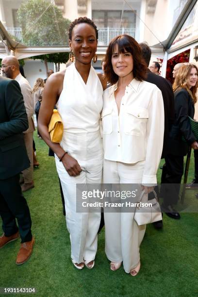 Tracy Ifeachor and Neve Campbell attend The BAFTA Tea Party presented by Delta Air Lines, Virgin Atlantic and BBC Studios Los Angeles Productions at...