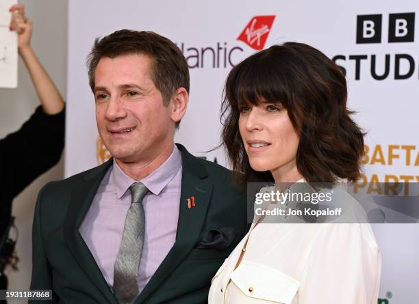 Michael A. Goorjian, and Neve Campbell attend The 2024 BAFTA Tea Party at The Maybourne Beverly Hills on January 13, 2024 in Beverly Hills,...