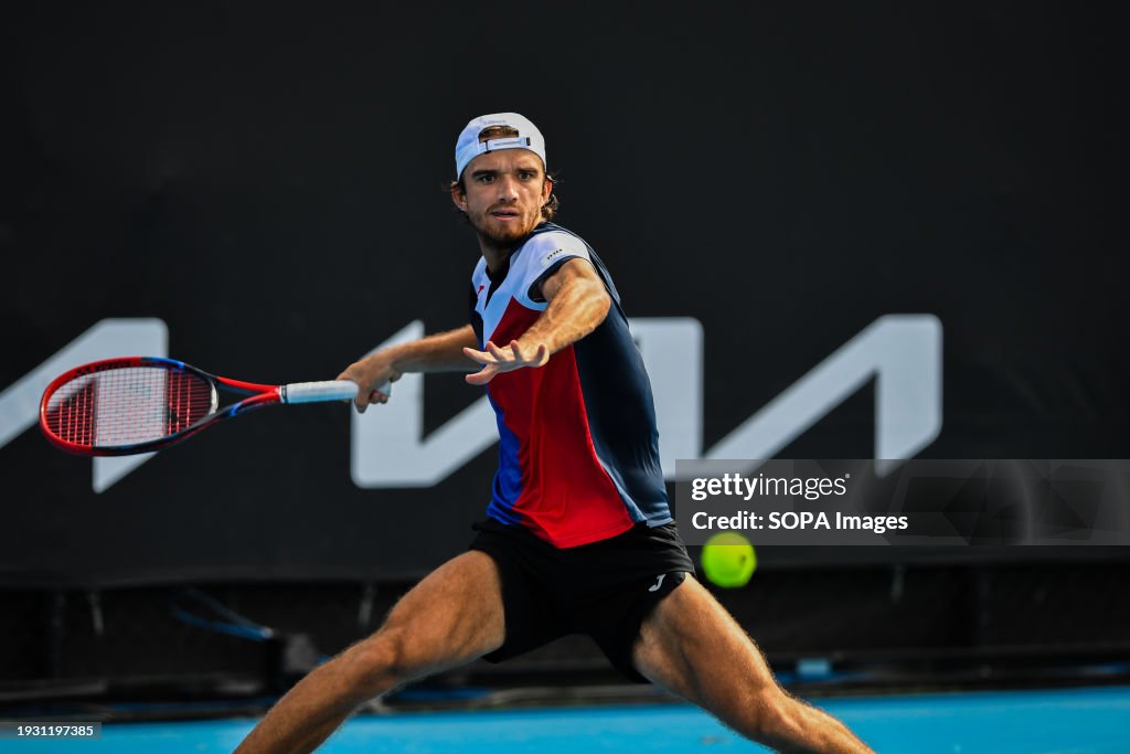 Tomas Machac of Czech Republic plays against Shintaro Mochizuki of ...