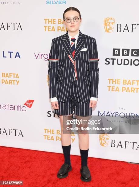 Bella Ramsey attends The 2024 BAFTA Tea Party at The Maybourne Beverly Hills on January 13, 2024 in Beverly Hills, California.
