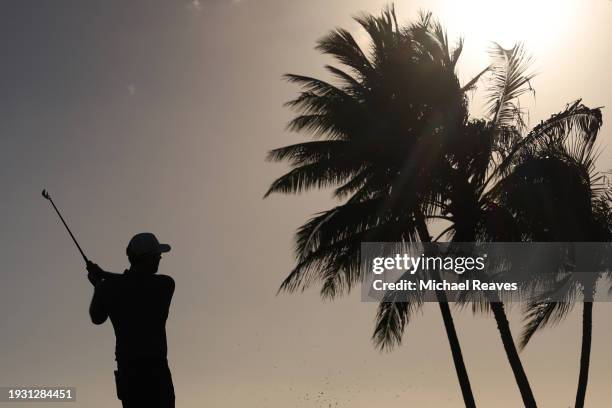 Grayson Murray of the United States plays his shot from the 17th tee during the third round of the Sony Open in Hawaii at Waialae Country Club on...