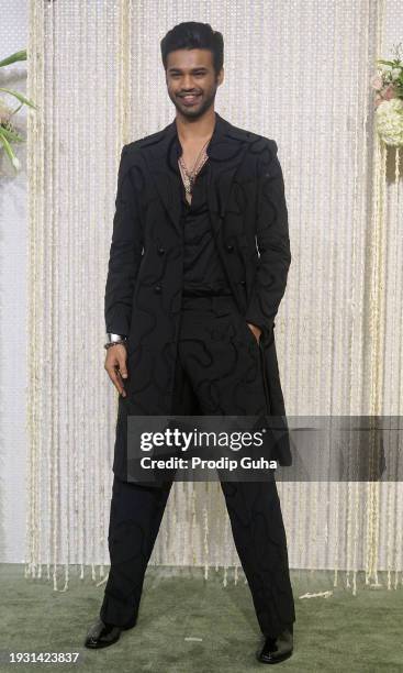 Babil Khan attends the Nupur Shikhare and Ira Khan wedding reception on January 13, 2024 in Mumbai, India