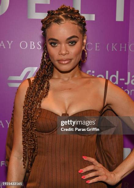 Andra Day attends the 2024 Beloved Community Awards at Hyatt Regency Atlanta on January 13, 2024 in Atlanta, Georgia. Formerly known as the Salute...