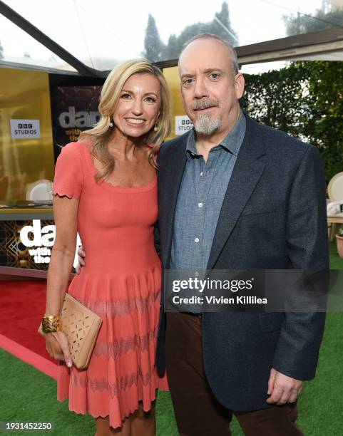 Valerie Bruce, General Manager, BBC Studios Los Angeles Productions and Paul Giamatti attend BAFTA tea party presented by Delta Air Lines, Virgin...