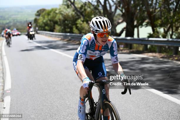 Nienke Vinke of The Netherlands and Team DSM-Firmenich Postnl competes in the chase group during the 8th Santos Women's Tour Down Under 2024, Stage 3...