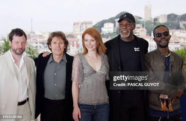 Danish director Lars von Trier, US actors Willem Dafoe, Bryce Dallas Howard , Danny Glover and Ivorian-born actor Isaach De Bankole pose during a...