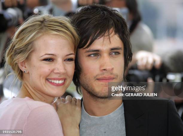 Actress Pell James and Mexican actor Gael Garcia Bernal pose during a photo call for British director James Marsh's film "The King", 15 May 2005...