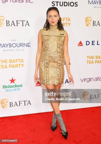Bel Powley attends The 2024 BAFTA Tea Party at The Maybourne Beverly Hills on January 13, 2024 in Beverly Hills, California.