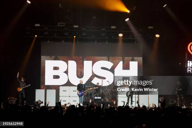 Chris Traynor, Corey Britz, Nik Hughes and Gavin Rossdale of Bush and Jerry Cantrell of Alice in Chains perform onstage at the 2024 iHeartRadio ALTer...