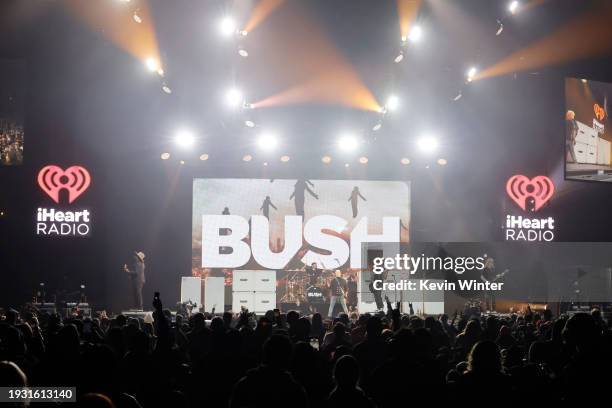 Chris Traynor, Nik Hughes, Corey Britz and Gavin Rossdale of Bush and Jerry Cantrell of Alice in Chains perform onstage at the 2024 iHeartRadio ALTer...