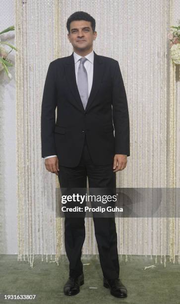 Siddharth Roy Kapur attends the Nupur Shikhare and Ira Khan wedding reception on January 13, 2024 in Mumbai, India.