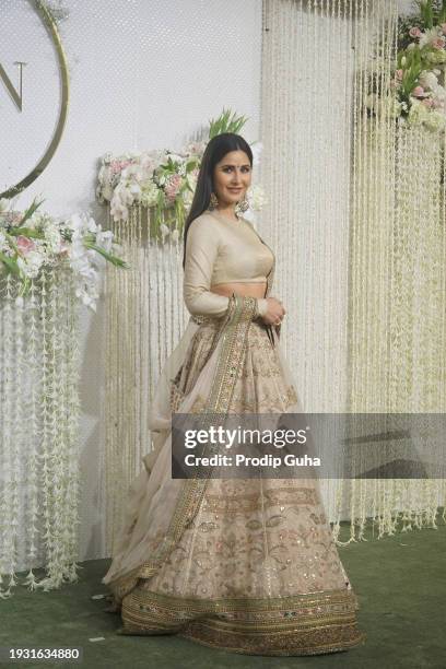 Katrina Kaif attends the Nupur Shikhare and Ira Khan wedding reception on January 13, 2024 in Mumbai, India.