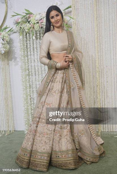 Katrina Kaif attends the Nupur Shikhare and Ira Khan wedding reception on January 13, 2024 in Mumbai, India.